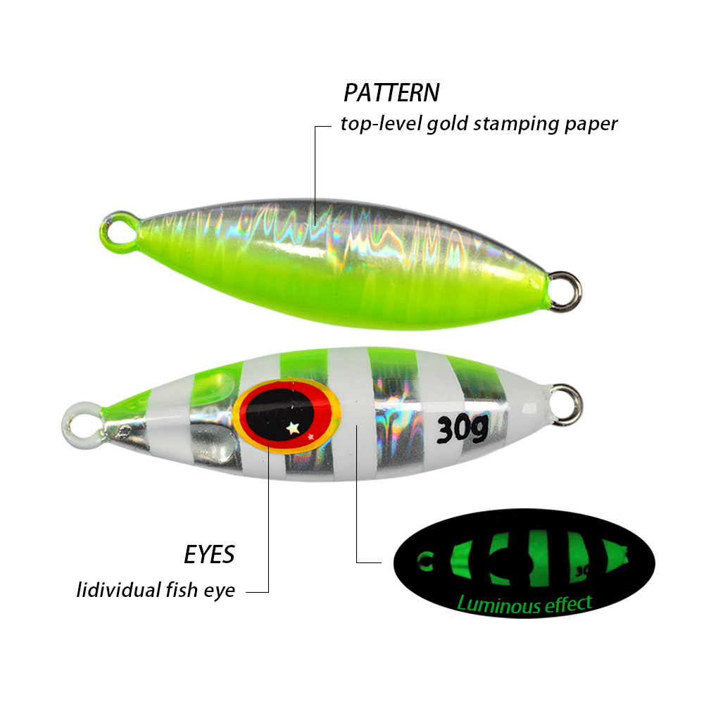 Cheery Deep Sea Slow Pitch Jig 20-120g Slow Sinking Baitcasting Jig Lure Offshore Sea Fishing Saltwater Fish Artificial Bait – Metal Jig – view 3