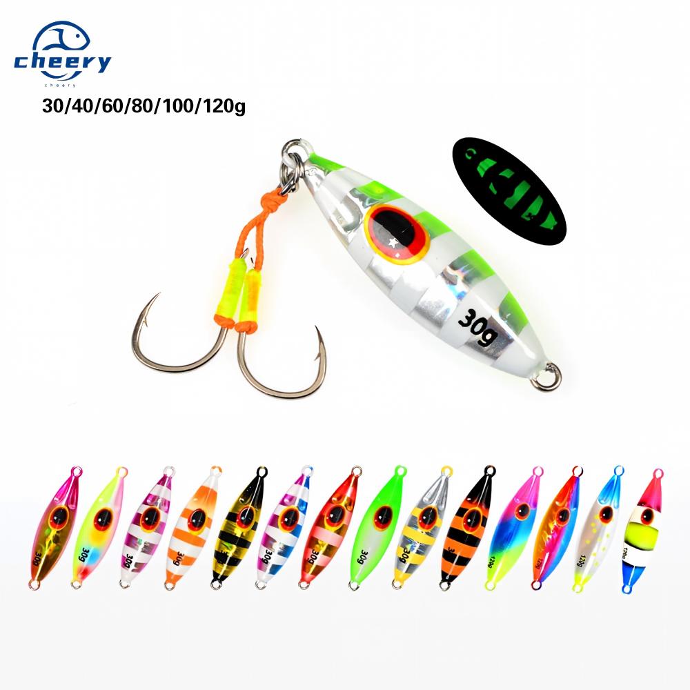 Cheery Deep Sea Slow Pitch Jig 20-120g Slow Sinking Baitcasting Jig Lure Offshore Sea Fishing Saltwater Fish Artificial Bait – Metal Jig – view 1