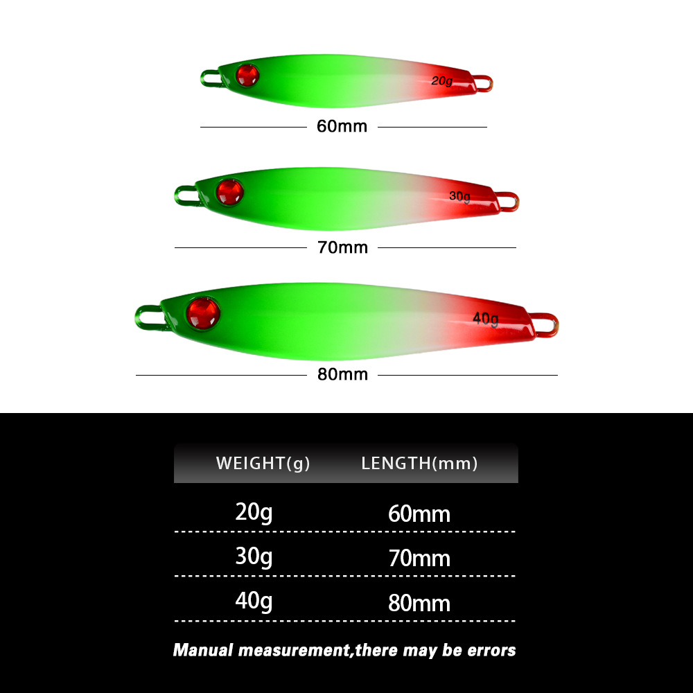 Cheery Multi-color Artificial Hard Bait Red Eyes Small Metal Jig Pike Bass 20g/30g/40g with Hooks Stock Wholesale – Metal Jig – view 3