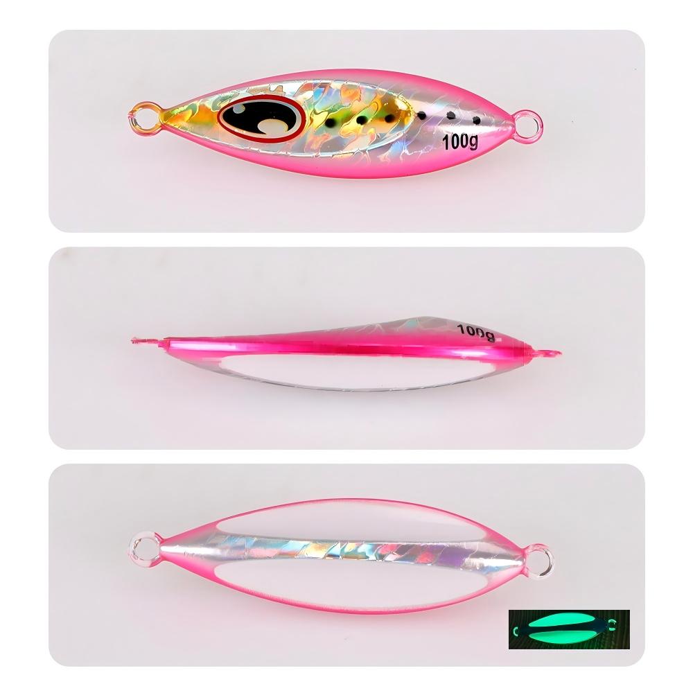 Cheery Artificial Hard Bait Slow-sinking Water-Drop Metal Jig 40-100g Drifts Wobbles UV-Glowing Sea Bass Saltwater Fish Fishing – Metal Jig – view 2