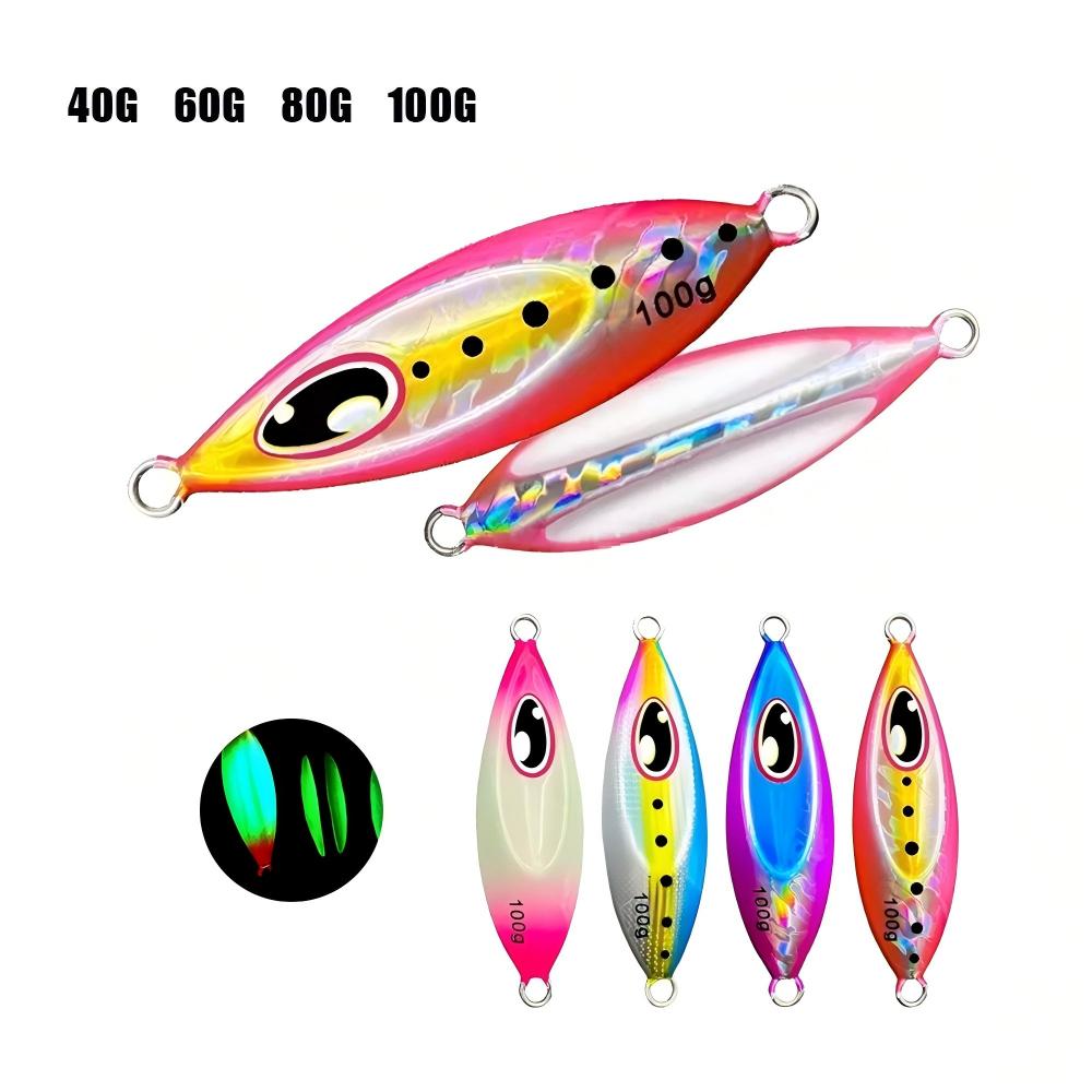 Cheery Artificial Hard Bait Slow-sinking Water-Drop Metal Jig 40-100g Drifts Wobbles UV-Glowing Sea Bass Saltwater Fish Fishing – Metal Jig – view 4